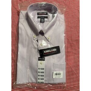 Kirkland Signature Mens Traditional Fit Non Iron Dress Lavender Stripe 16 34 35